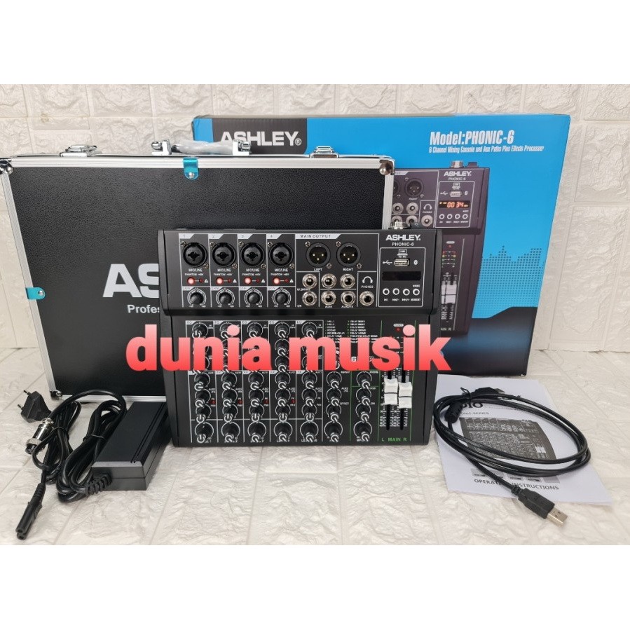 Mixer Ashley Phonic 6 - 6 Channel Free Koper Original free kabel ke comp