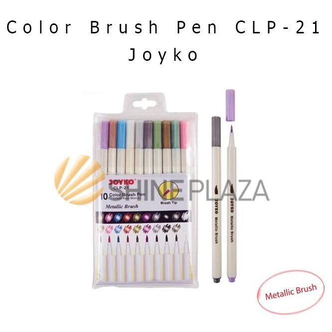 

Oa4Code Color Brush Pen Joyko 10 Warna CLP-21 - Color Brush Pen Joyko Metallic(promo)X6H4