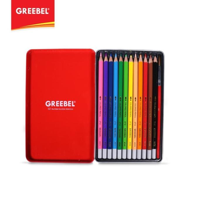 

GREEBEL 2712 Water Colour Pencil TIN Case 12 Warna