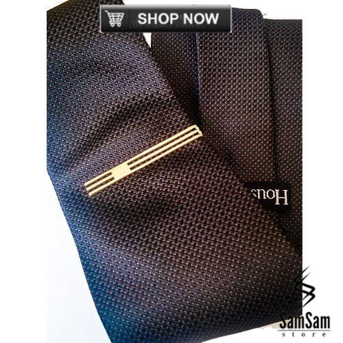 houseofcuff jepit dasi pin tie clasp regular slim fork pin tie bar - Emas