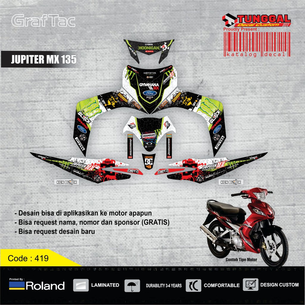 Decal jupiter mx 135 old full body hoonigan