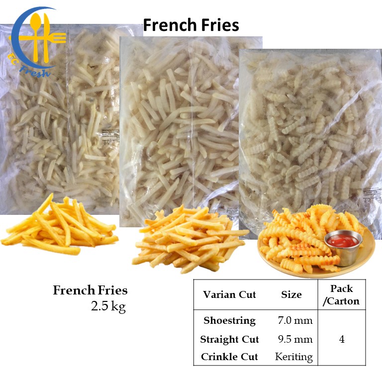 

French Fries Potato Shoestring Straight Crinkle Cut