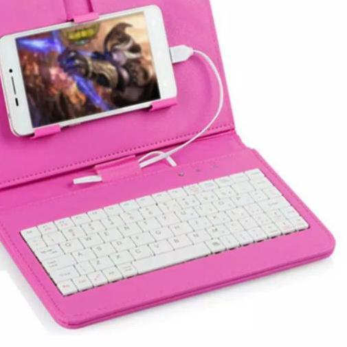 ❀ Wired Keyboard Flip Holster Case Cover Skin Protector For OTG Android Phone ۝