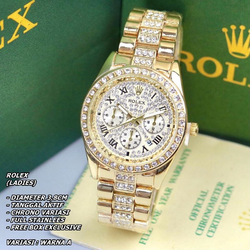 (COD)Jam Tangan Wanita / Cewek Fashion Rantai Full Diamond