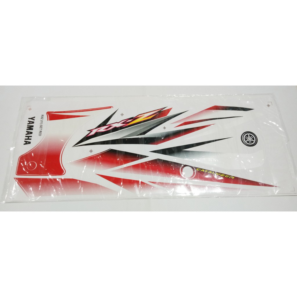STIKER. STRIPING BODY YAMAHA RXZ BARU. RX Z CATALYZER WARNA MERAH ( KODE RXZ 11 SET RED )