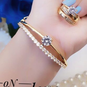 Xuping Set Perhiasan Gelang dan Cincin Wanita B974L