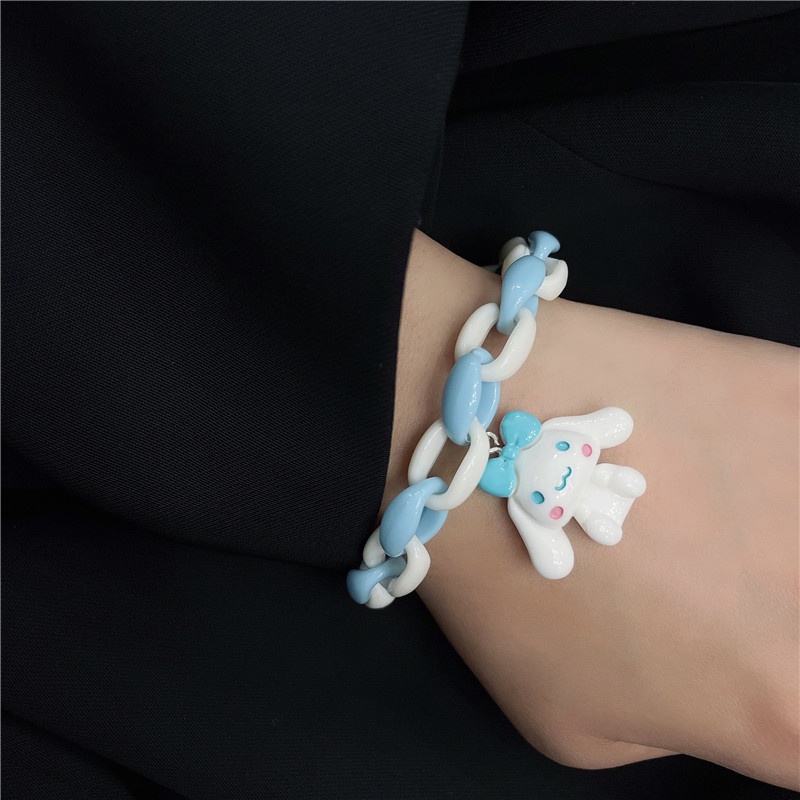 Cartoon Big Ear Dog Couple Bracelet Cute Pink Blue Student Bracelet