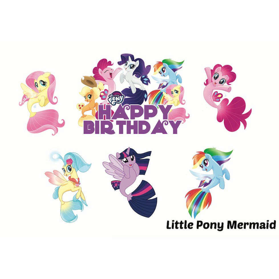 Topper Kue Little Pony Mermaid (6pcs)