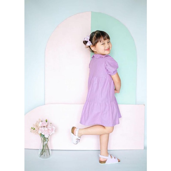 Dress Salsabila Dress Linen Anak Smilee Murah Size 1,2,3,4,5 Y