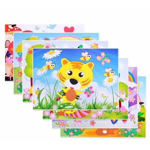 BIG DIY EVA Mainan Anak Puzzle STIKER EVA FOAM 3D DIY / Sticker Busa Perekat Animal Edukasi Anak