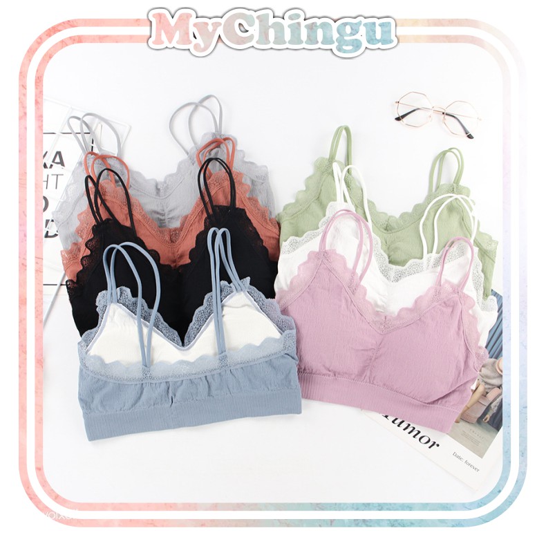 ❀ Chingu ❀ PW103 COD Sport Bra Yoga Olahraga Fashion Wanita Renda Tanpa Kawat Seksi Import Surabaya