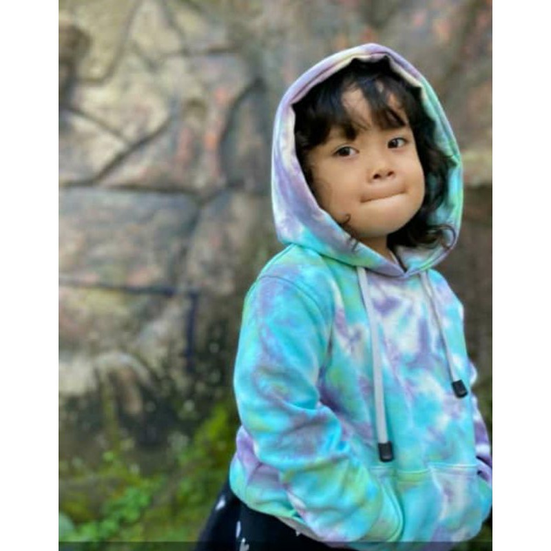 SWEATER ANAK  TIE DYE  3-5 tahun / HOODIE TIE DYE POWERPUFF GIRLS / HOODIE