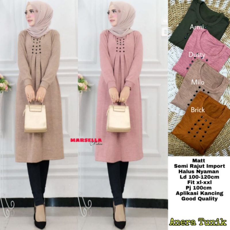 ANERA TUNIK/DREES TUNIK JUMBO/TUNIK RAJUT JUMBO/SEMI RAJUT IMPORT LD100-120CM FITXL-XXL HIGH QUALITY