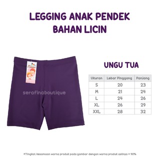  Legging  Pendek Bahan Licin  Size L Leging Anak Celana  