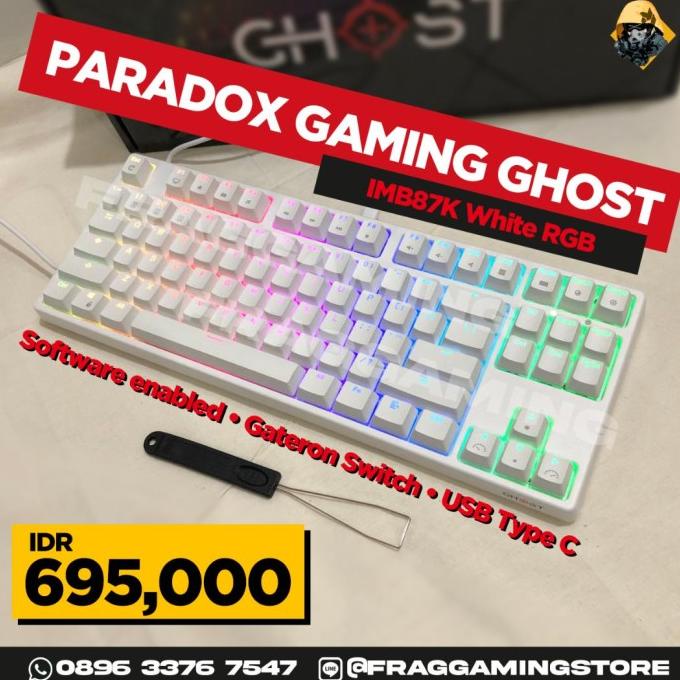 Paradox Gaming GHOST IBM87K / IBM 87K White TKL Mechanical Keyboard