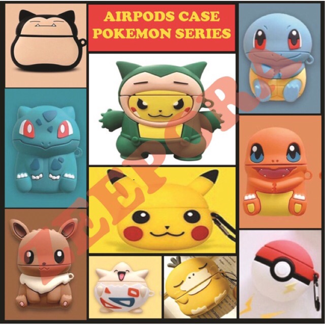 case airpods case pokemon pikachu bulbasaur psyduck pokeball squirtle