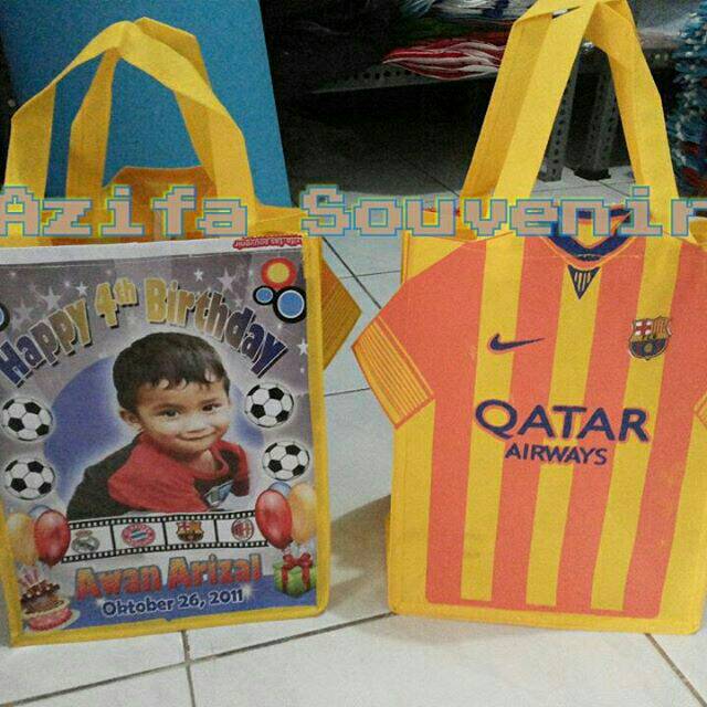 Tas Ultah / Goodie Bag Souvenir Ulang Tahun Anak Murah  JERSEY CUSTOM-2