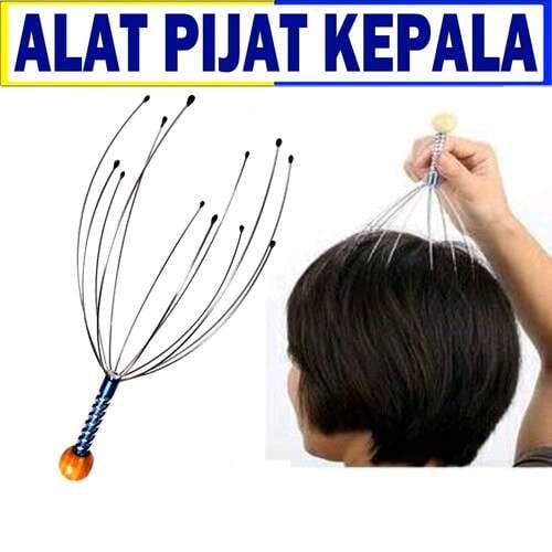 Alat pijat kepala stainless steel gurita alat terapi pijit kepala relaxing anti sakit