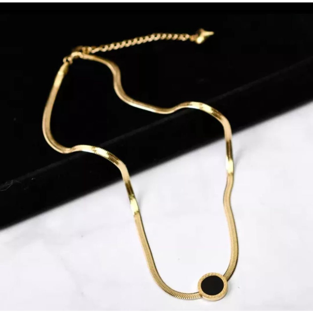 Kalung Titanium Pipih Bulgari