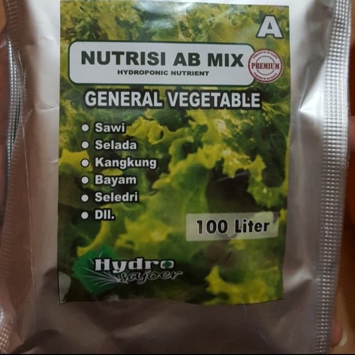 AB Mix, AB Mix Hidroponik, Nutrisi Hidroponik, AB Mix Sayuran Daun 250gr 100 Liter, 1/2liter Pekatan