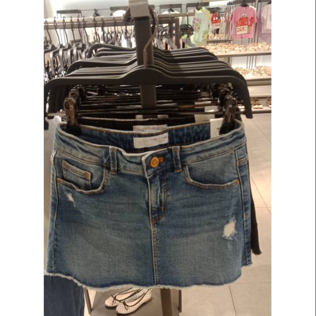 Rok jeans Zara Anak perempuan Usia 6-14thn Original