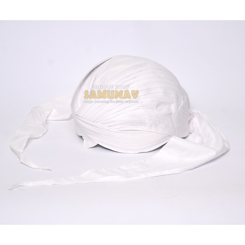 Blangkon Sunan Jogja kliwir Putih polos murah bisa dilipat