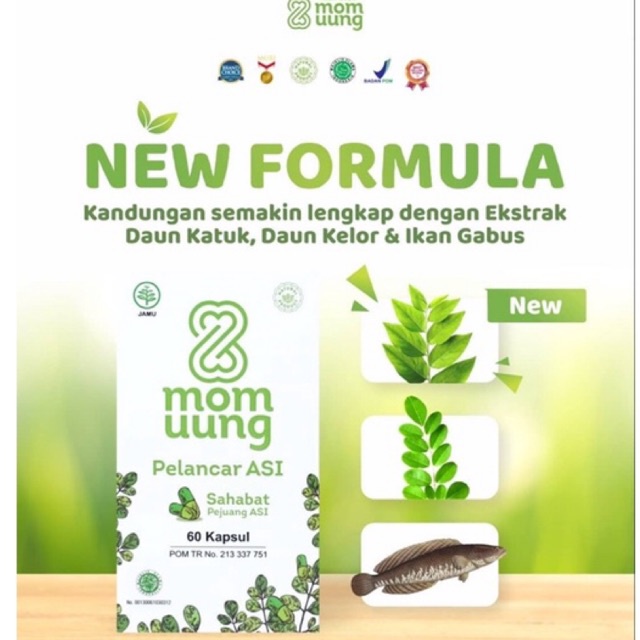 MOM UUNG Pelancar Asi 60 Kapsul ASI BOOSTER MOMUUNG BPOM HALAL HERBAL