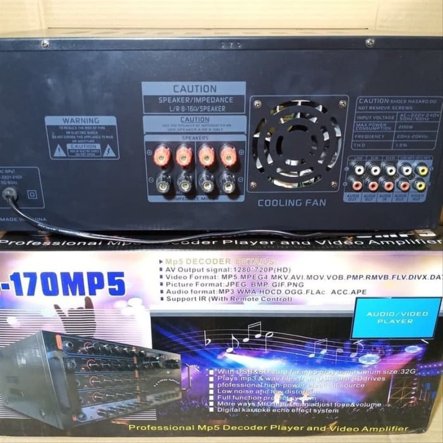 Ampli bluetooth lad ld170 mp5 power amplifier mixer equalizer