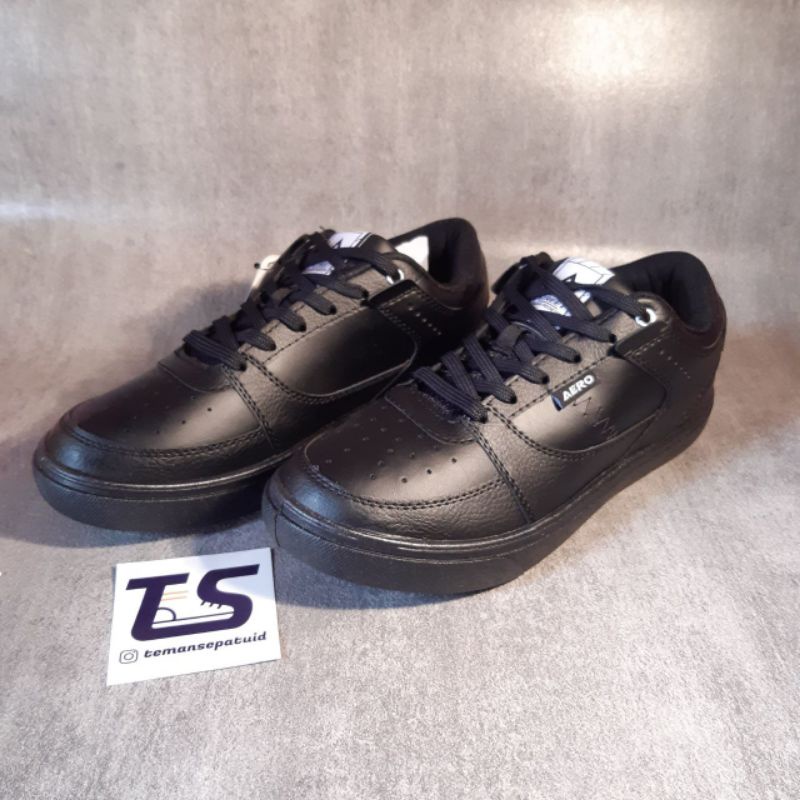 AEROSTREET HOOPS LOW FULL BLACK HITAM - SEPATU SNEAKERS CASUAL SPORT SEKOLAH PRIA WANITA ORIGINAL