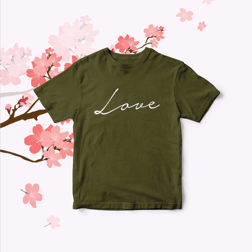 Jual KAOS / T-SHIR   T BERMOTIF " LOVE " TERSEDIA BANYAK SIZE DAN WARNA