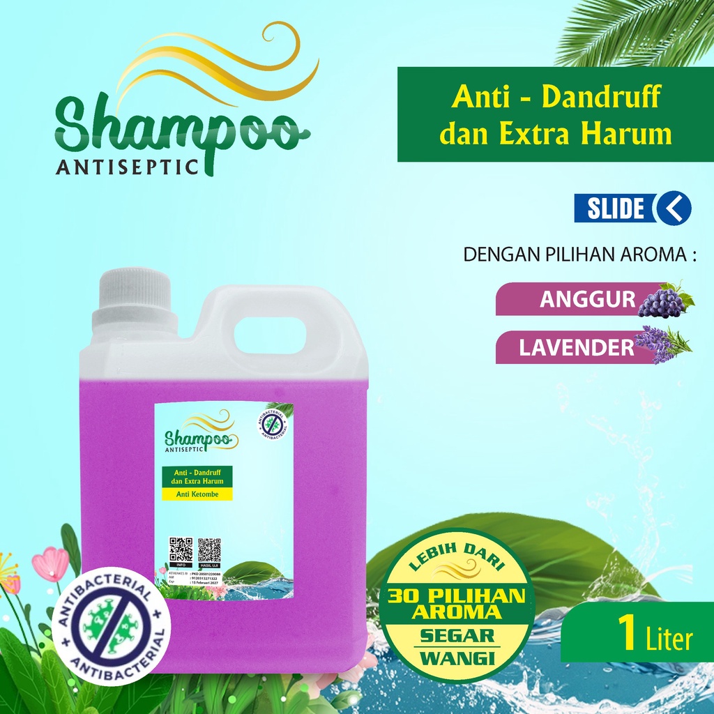 Shampoo Anti Dandruff Extra Harum Original Aroma Segar Kemasan 1 Liter Jerigen