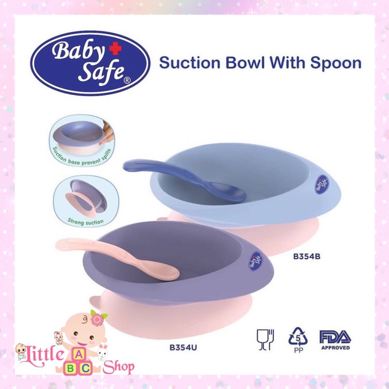 Babysafe Suction Bowl With Spoon B354B B354U/ Baby Safe Suction Bowl/ Mangkok makan bayi