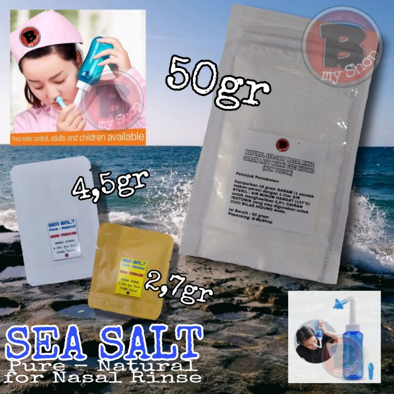 GARAM CUCI HIDUNG - beli 10 FREE 3 - NASAL RINSE - NATURAL SEA SALT NON YODIUM