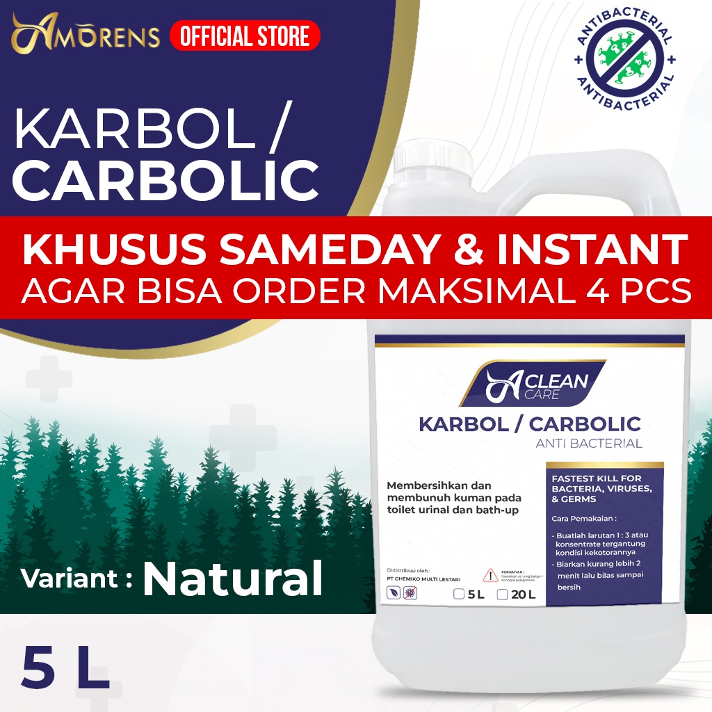 [KHUSUS GRAB/GOSEND] KARBOL WANGI ANTIBACTERIAL / CARBOLIC A CLEAN CARE - 5 LITER