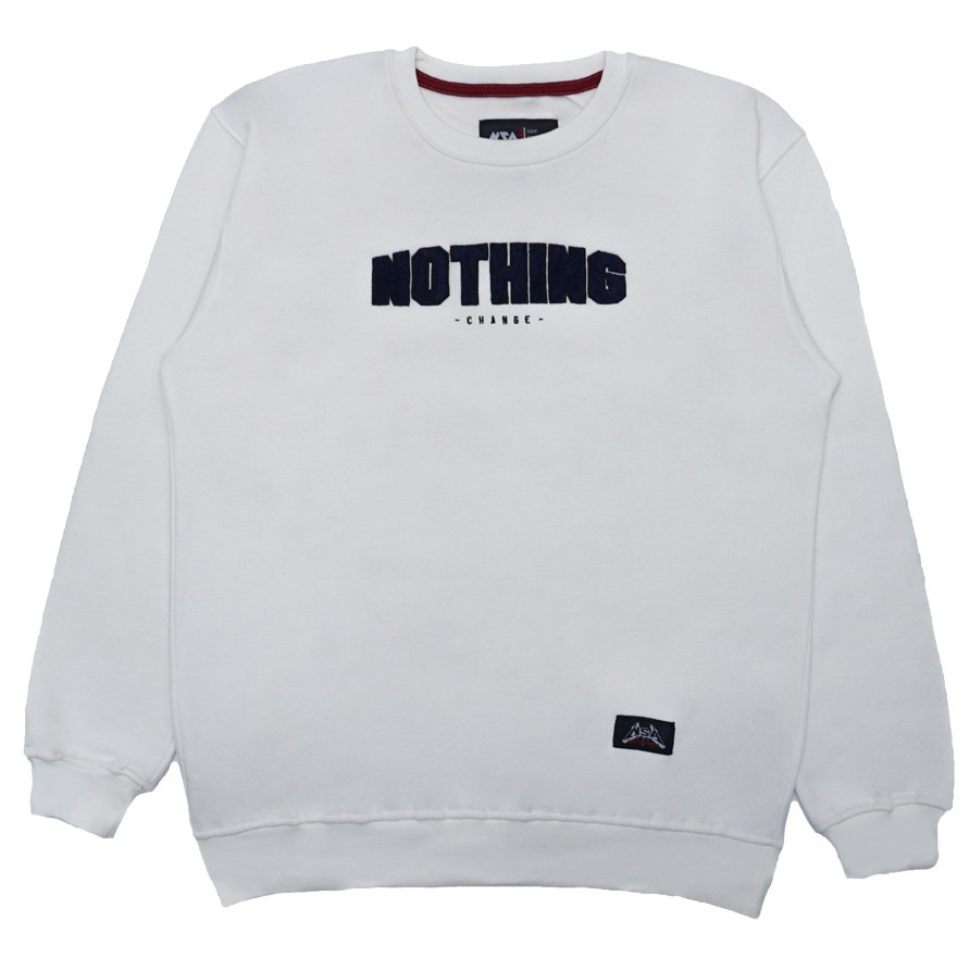 Sweater Crewneck Sweatshirt Pria Wanita / Nothing / Bordir / Broken White Premium Quality