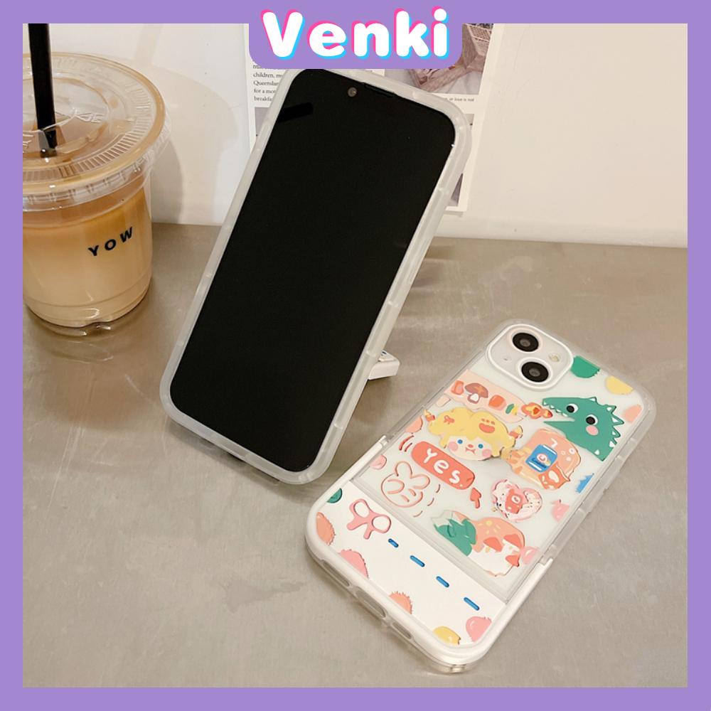 iPhone Case with Invisible Folding Stand Silicone Soft Case Airbag Shockproof Protection Camera Cartoon Cute Compatible For iPhone 11 Pro Max 13 Pro Max 12 Pro Max 7Plus xr XS Max