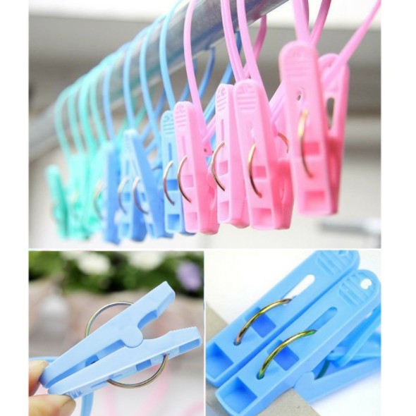 AND COD 12PCS ALAT JEMUR PENJEPIT JEMURAN TALI ANTI ANGIN / JEPITAN BAJU HANGER RT-134-JJT