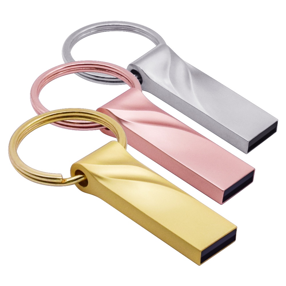 Flash Disk USB High Speed Bahan Metal Warna Silver / Gold / Rose Gold Kapasitas 8GB / 16GB / 32GB / 64GB / 128GB