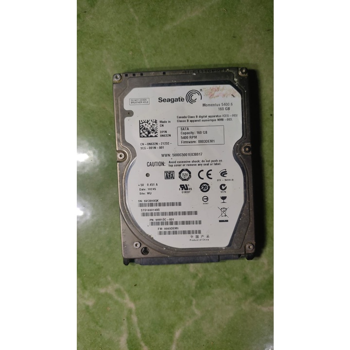 Hardisk HDD Seagate 160Gb kondisi minus/rusak