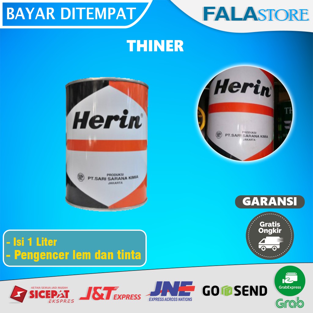 

Tiner Thiner Thinner Herin Pengencer Lem Kuning Fox dan Tinta 1 Liter