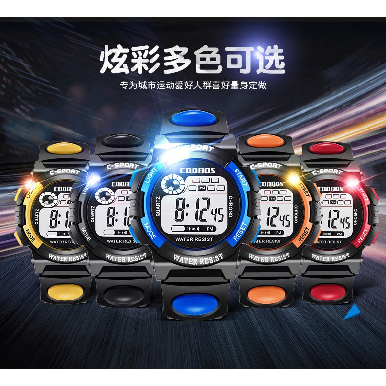 Student Waterproof Sport Watch Silicone S Shockproof Electronic Led Digital Kids 0118