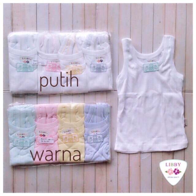 LIBBY Satuan 0 9m Singlet Kaos  Dalam Bayi  Bear Putih  