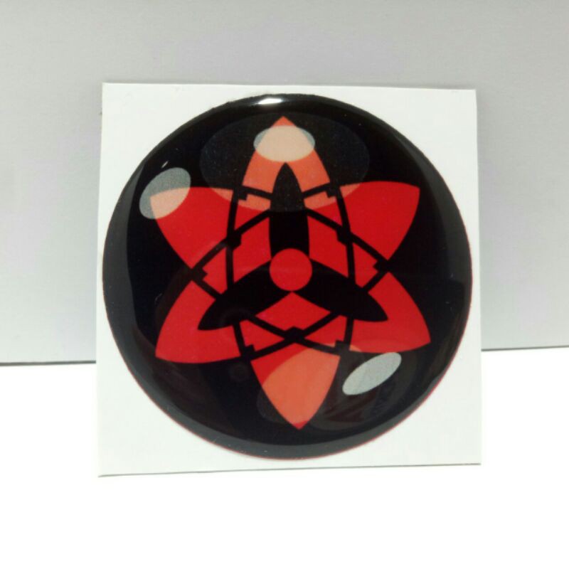 Stiker timbul resin lentur logo mata Uciha Sasuke