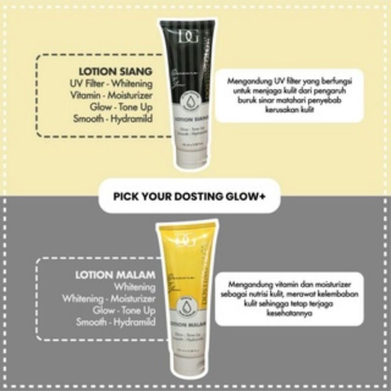 DOSTING GLOW + LOTION - HAND BODY SIANG MALAM TONE UP BPOM ORIGINAL