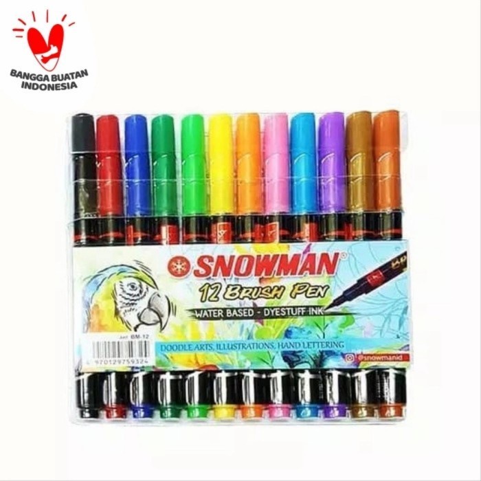 

BRUSH PEN SNOWMAN / SNOWMAN BRUSHPEN / Lettering - 12 WARNA