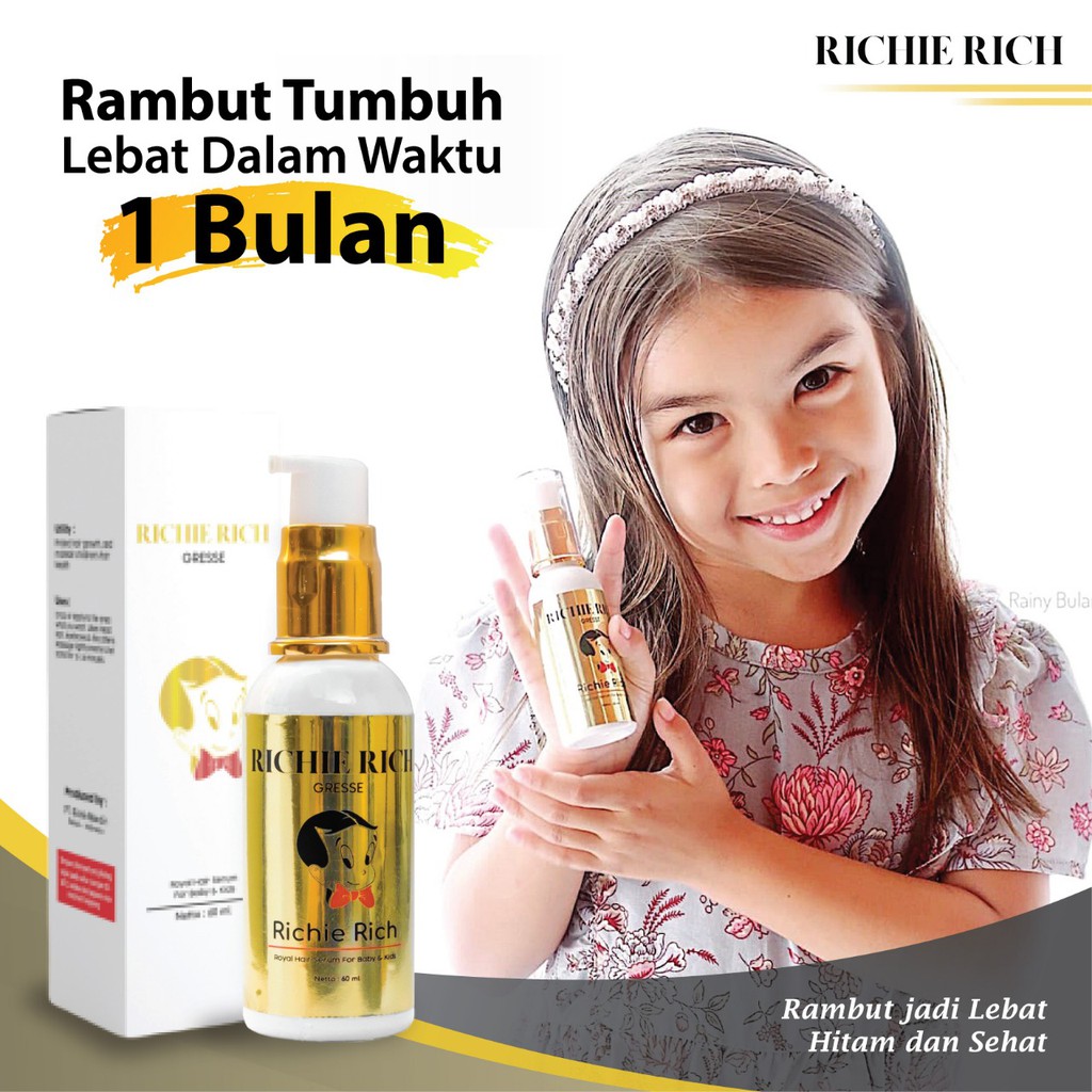 Richie Rich Vitamin Minyak Kemiri Penyubur Penumbuh Rambut Bayi Anak Cegah Rontok Botak Zaitun Shopee Indonesia