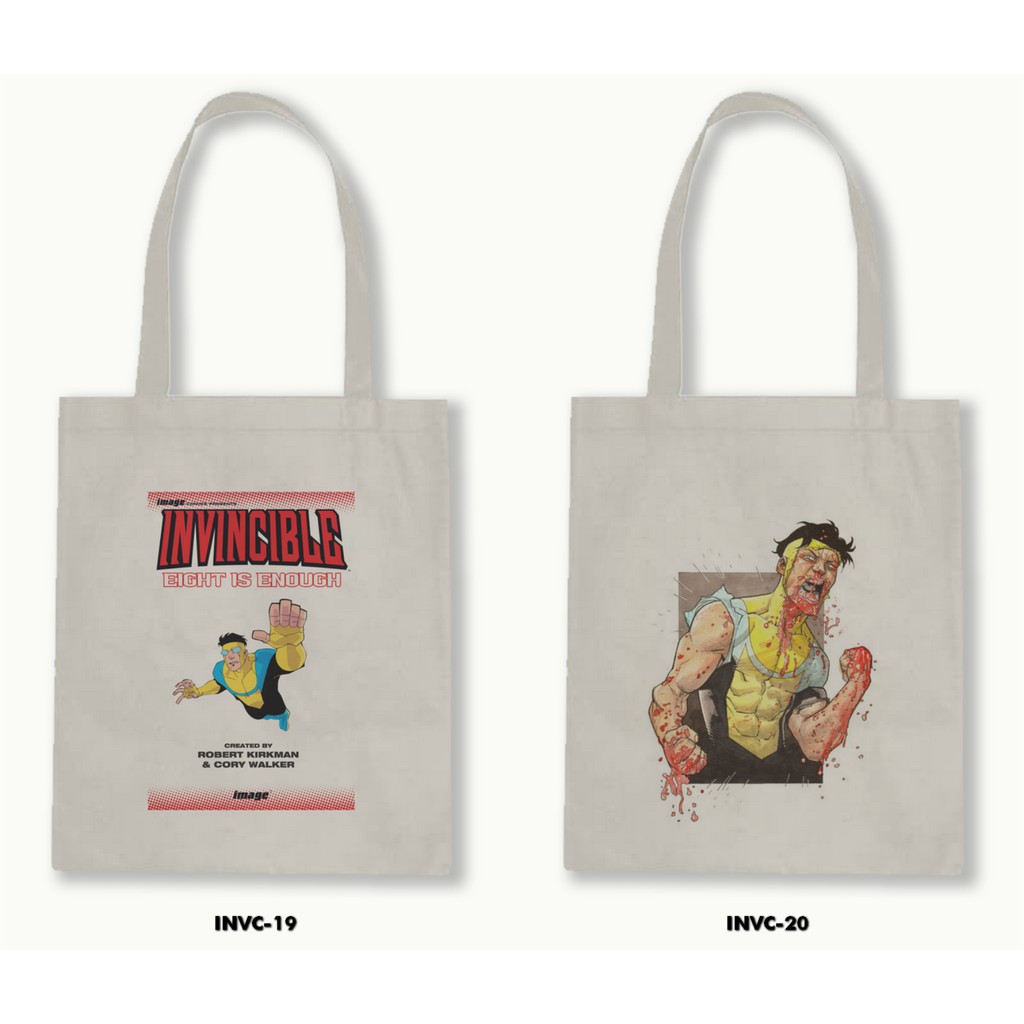 Tas Tote Bag Resleting Kanvas/Blacu  - Invincible .01