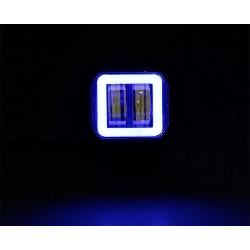 Lampu tembak sorot cwl 2lensa daymeker mini 2LED 4D cree angel biru