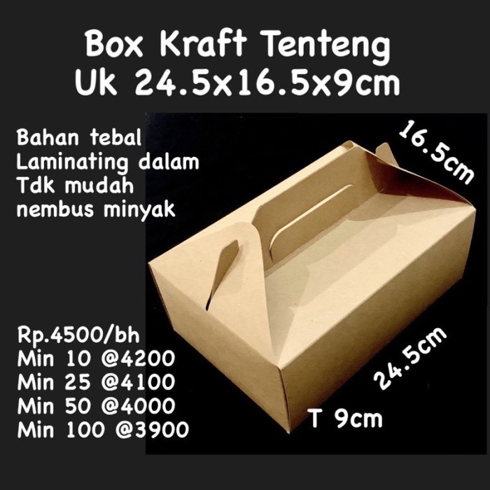 ei720jqa Box Kraft Tenteng Uk 24.5X16.5X9Cm Laminasi Dalam Y5100Te