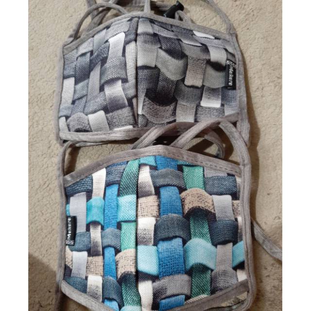 Masker headloop motif tikar